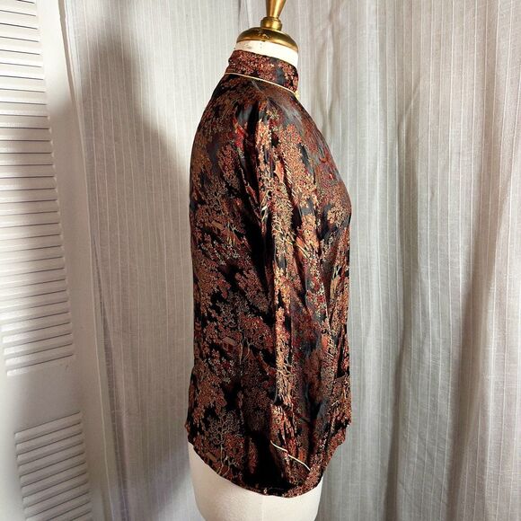 Peony Brand | Women’s | Blouses | M | Vintage Traditional Black Chinese Button-D - Picture 5 of 6